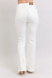 Full Size High Waist Side Slit Slim Bootcut Jeans