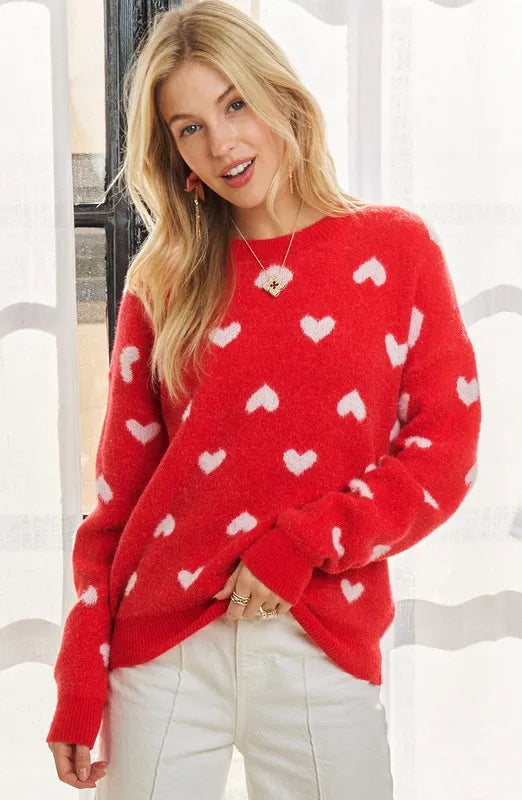 Heart Cutesy Sweater Top