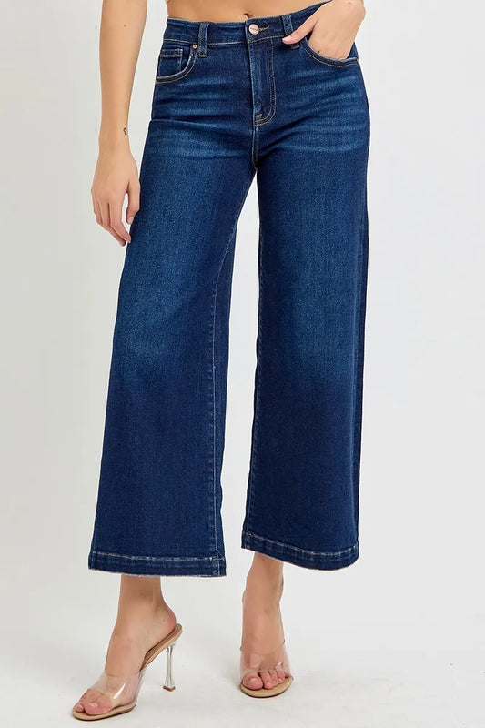 High-Waisted Crop Flare Denim