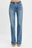 High-Waisted Flare Leg Denim Jeans