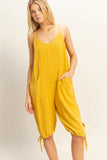 V-Neck Pocket Detail Side Tie Hem Romper