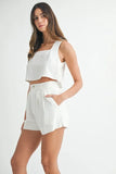 Sleeveless Crop Top and Shorts Set