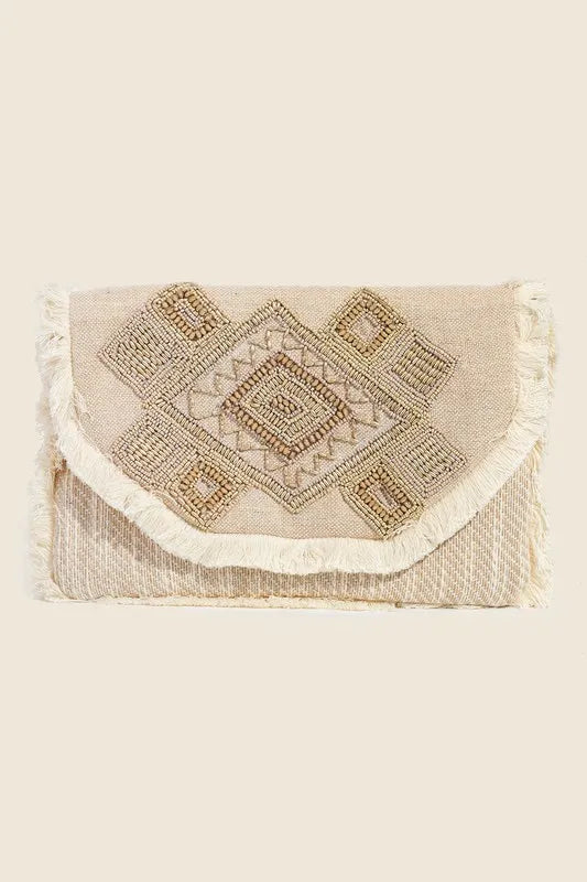 Boho Beaded Pattern Envelope Bag
