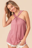 Rayon Span Jersey Knit Halter Neck Tank Top