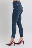 Full Size High Waist Tummy Control Step Hem Skinny Jeans Plus Size