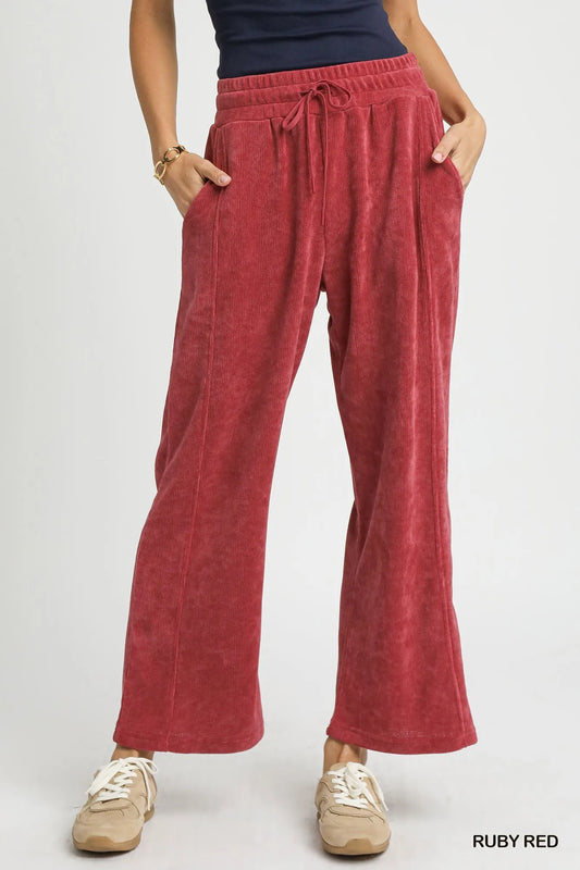 Adjustable Flowy Leg Drawstring Pants