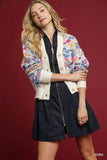 Botanical Button-Up V-Neck Cardigan