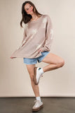 Palm Tree Graphic Oversized Knit Sweater