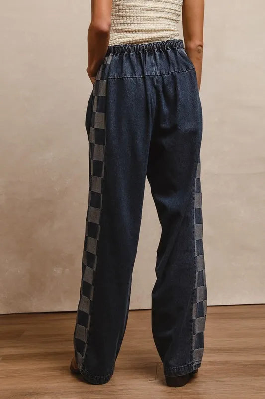 Adjustable Wide Leg Jeans with Relaxed Fit