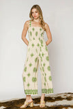Tropical Pineapple Wide Leg Camisole Jumpsuit