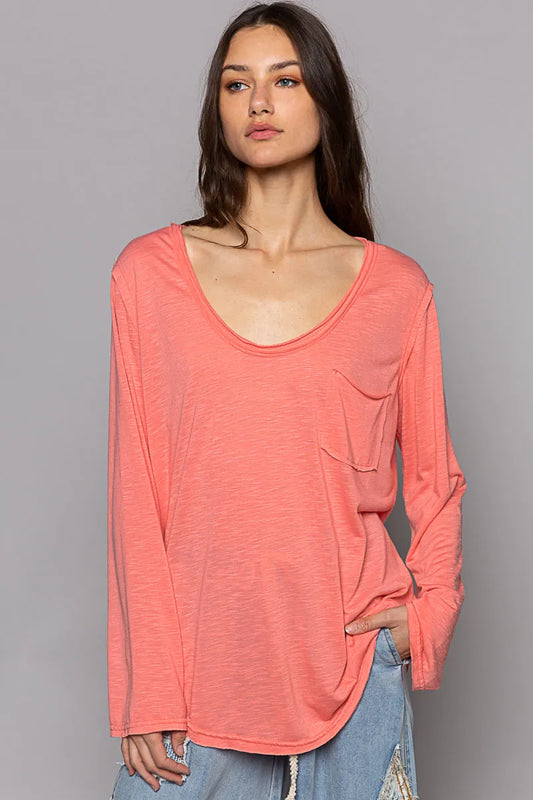 Chest Pocket Long Sleeve Tee