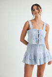 Gingham Plaid Crop Top and Mini Skirt Set