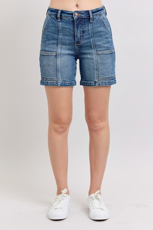 Full Size High Rise Denim Shorts Plus Size