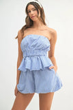 Gingham Tube Top and Shorts Set