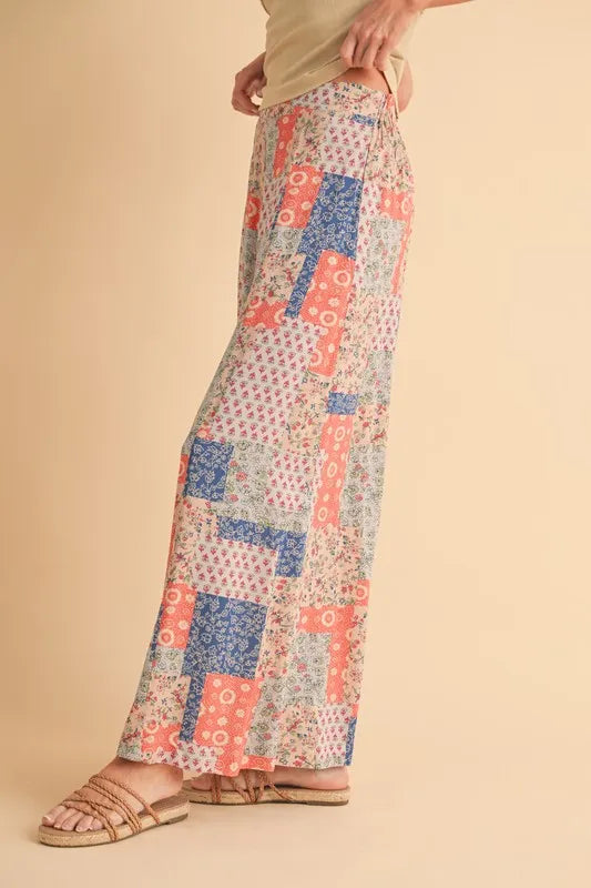 Printed Wide Leg Pants