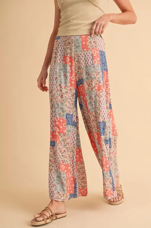 Printed Wide Leg Pants
