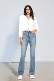 Full Size Tummy Control Back Embroidered Pocketed Bootcut Jeans Plus Size