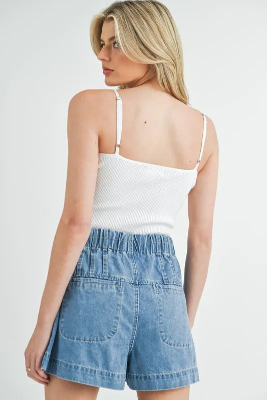 Scalloped Edge Ribbed Knit Cami