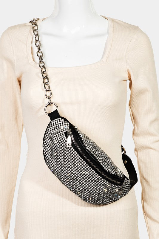 Pave Rhinestone Crossbody Bag