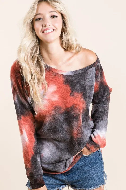 Tie Dye Sweater Knit Top