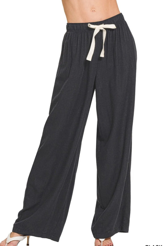 Linen Drawstring Pants