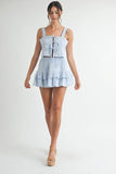 Gingham Plaid Crop Top and Mini Skirt Set