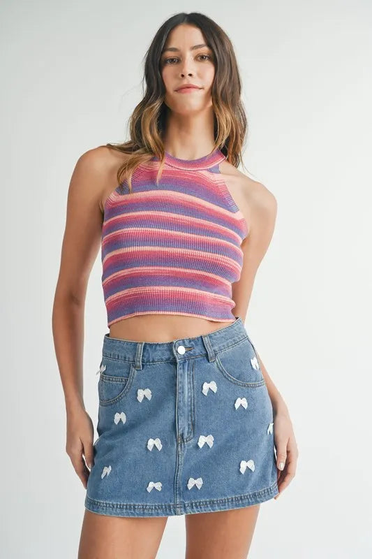 Space Dye Grecian Neck Knit Cami