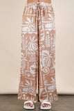 Printed Casual Wide Leg Resort Pants