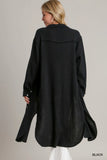 Cotton Gauze Button-Up Shirt Dress