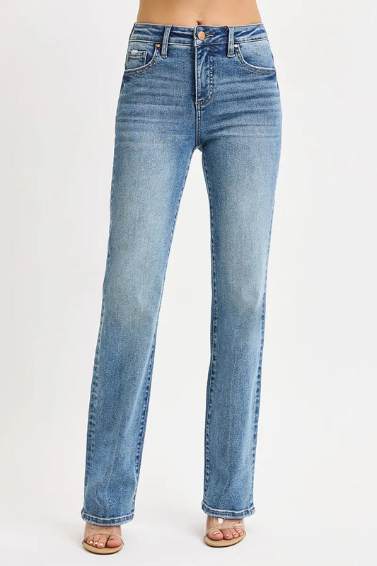 High-Waist Control Straight Leg Premium Jeans