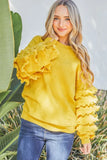 Puffy Ruffles Sleeve Cozy Sweater