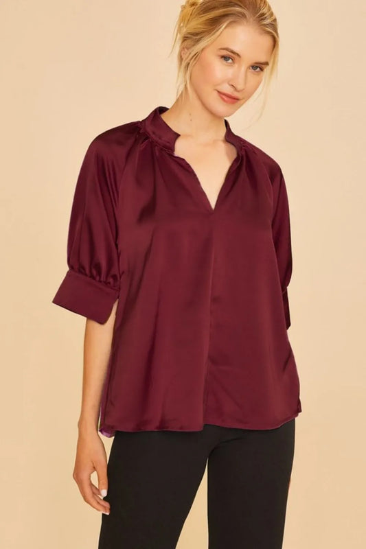 Multi Color Printed V-Neck Open Woven Blouse Top