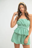 Gingham Tube Top and Shorts Set