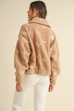 Floral Embroidered Fleece Teddy Jacket
