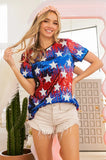 American Theme Star Pattern Sequin Top