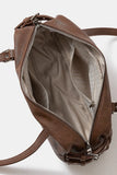 Rustic Buckle Strap Rectangular Leather Shoulder Handbag