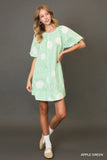 Playful Print Button-Down Puff Sleeve Mini Dress