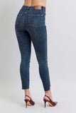 Full Size High Waist Tummy Control Step Hem Skinny Jeans Plus Size