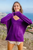 Loose Fit Deep U Neck Sweater Top