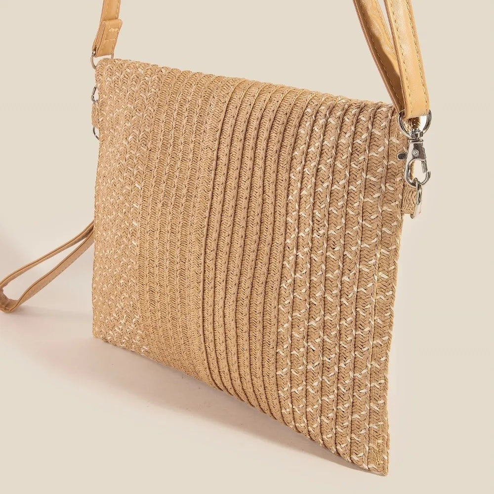Eco-Friendly Woven Straw Envelope Purse