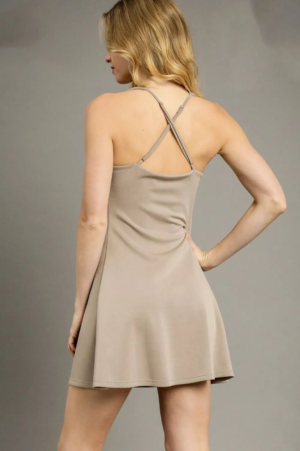 Square Neck Fitness Flare Dress