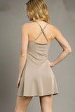 Square Neck Fitness Flare Dress