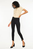 High Waist Ankle Slit Skinny Jeans