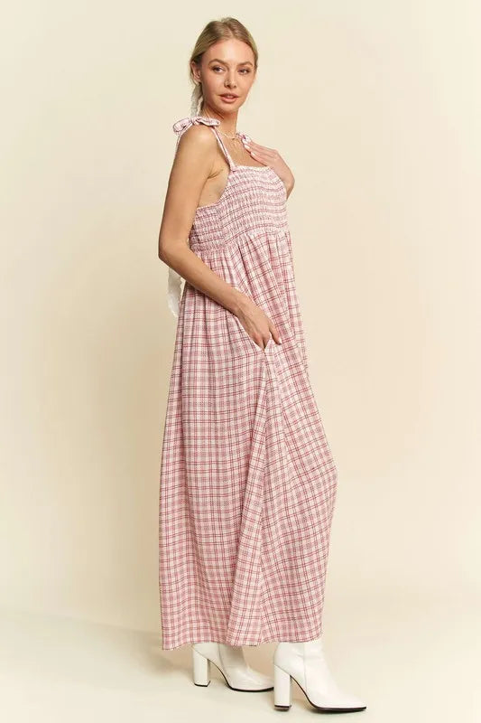 Smocked Sleeveless Maxi Cami Dress