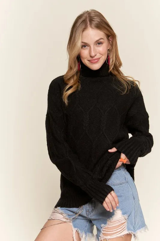 Braid Diamond Pattern Sweater