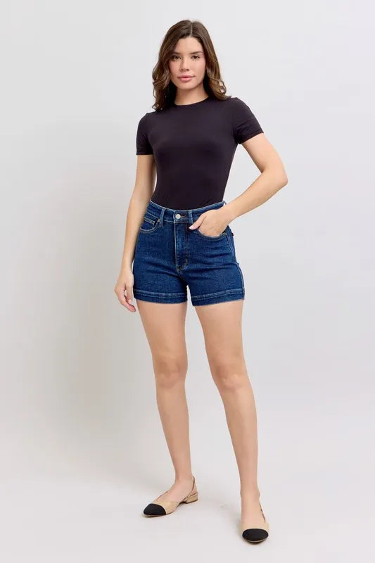 High Waist Tummy Control Denim Shorts