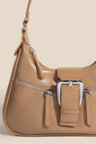 Large Buckle Triple Zipper Hand Bag