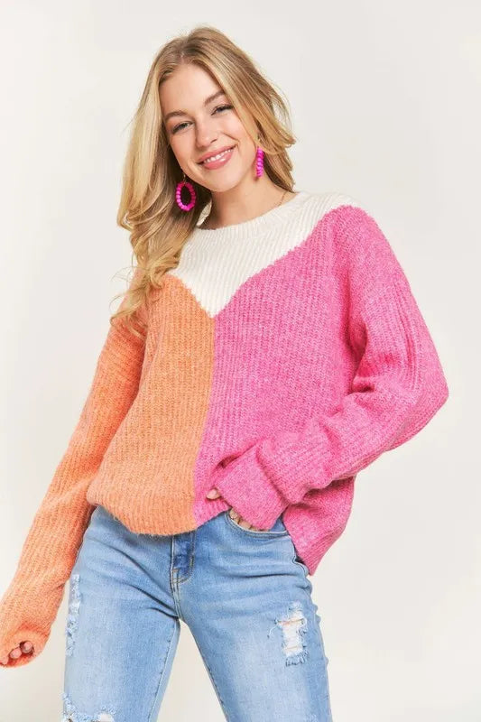 Colorblock Comfy Sweater Top