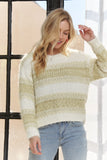 Horizontal Stripes Knit Textured Sweater