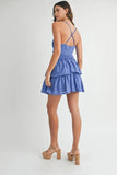Lace Eyelet Ruffle Mini Dress With Front Cutout